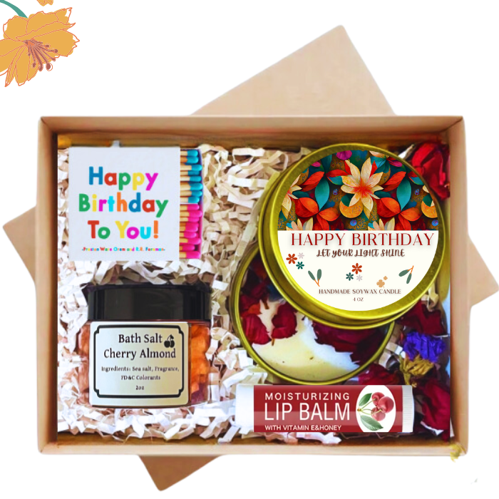 Happy Birthday Bath Salt & Candle Gift Box