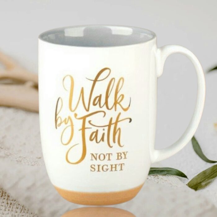 Walk By Faith White Ceramic Tea/Coffee Mug - 2 Cor. 5:7