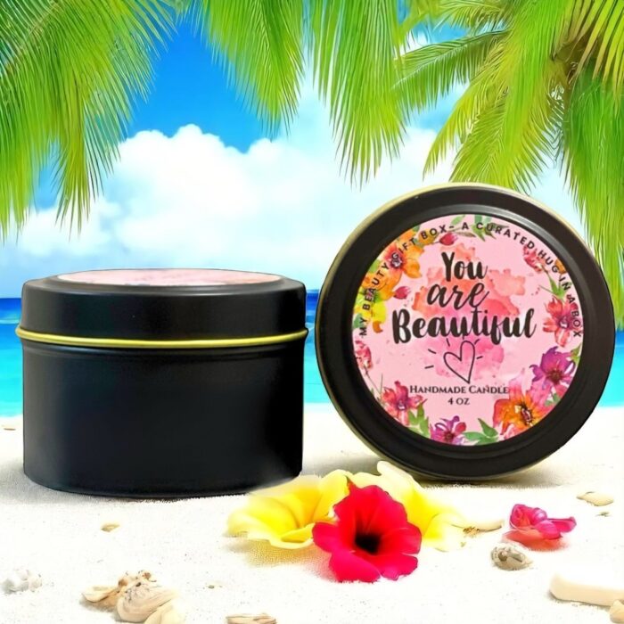 You Are Beautiful Scented Candle 4 oz & Matches Gift Set