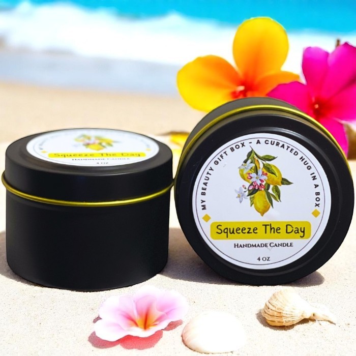 Squeeze The Day Scented Handmade Candle Gift 4 oz