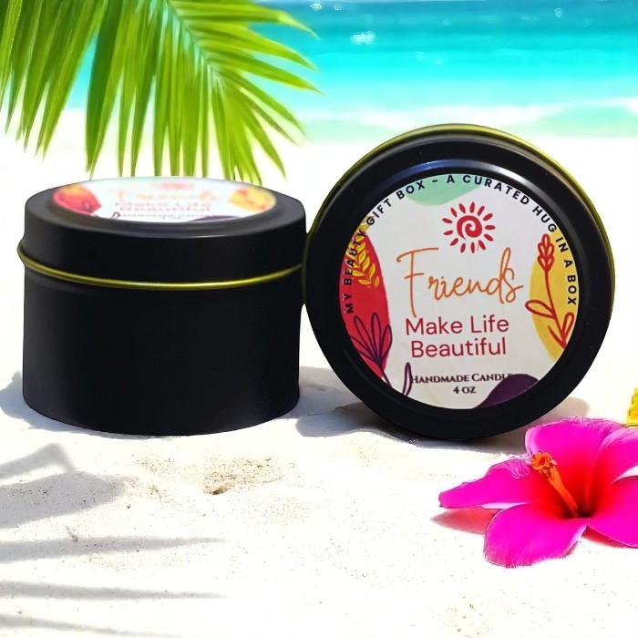 Friends Make Life Beautiful Scented Candle 4 oz & Matches Gift Set