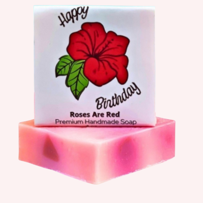 Roses Are Red Happy Birthday Rose Scented Soap