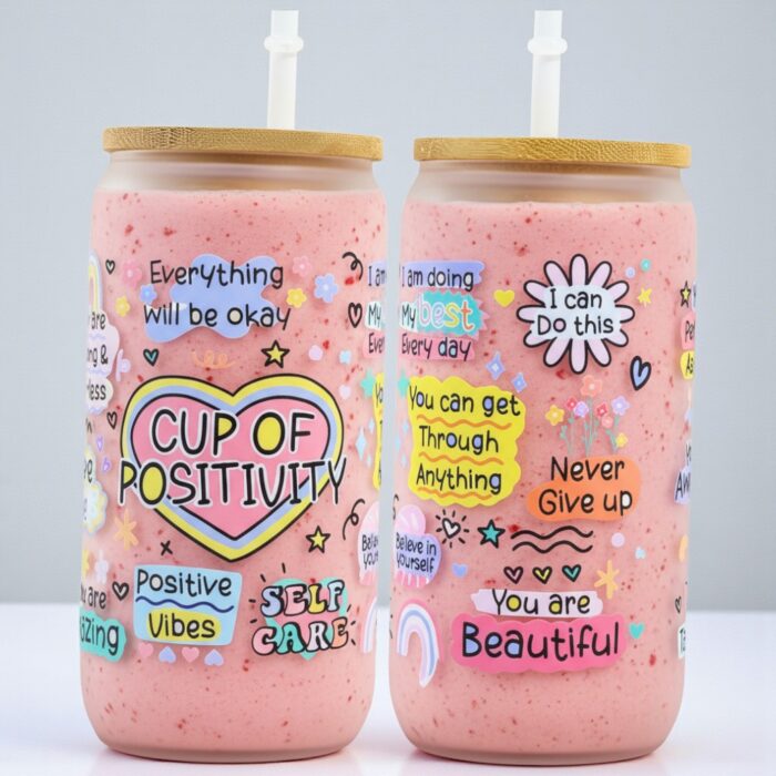 Cup of Positivity Tumbler with Straw