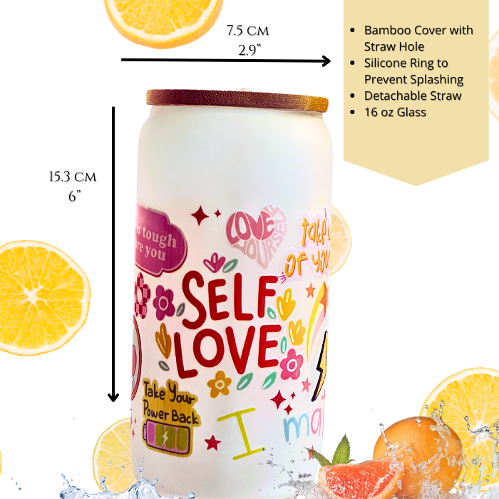 Self-Love Life Is Tough But So Are You Glass Tumbler 16 oz