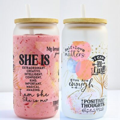 She Is Positive Thoughts Tumbler with Straw