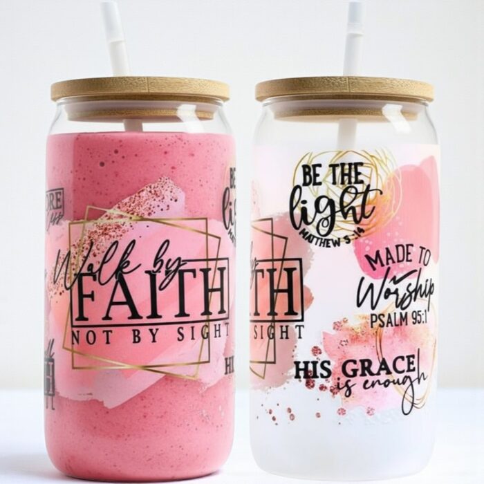 Walk By Faith Not By Sight Tumbler with Straw