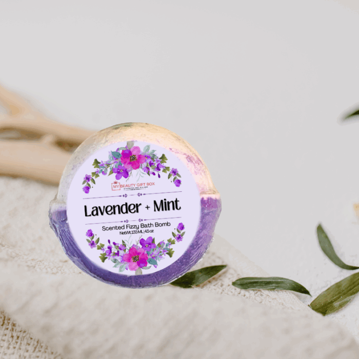 Calming Lavender & Mint Scented Fizzy Bath Bomb