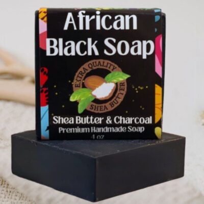 African Black Soap with Shea Butter & Charcoal Scented Soap