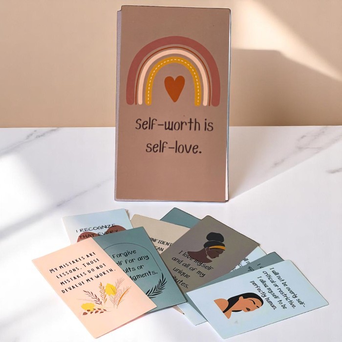 Self-Worth is Self-Love 30 Days Affirmation Cards Gift Set