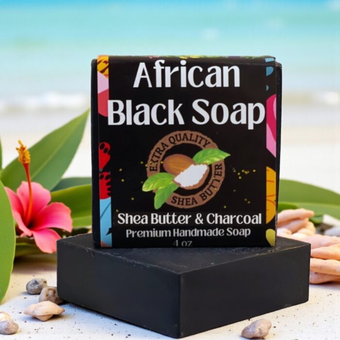 African Black Soap with Shea Butter & Charcoal Scented Soap