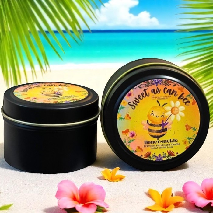 Sweet As Can Bee Scented Handmade Candle 4 oz & Matches Gift Set