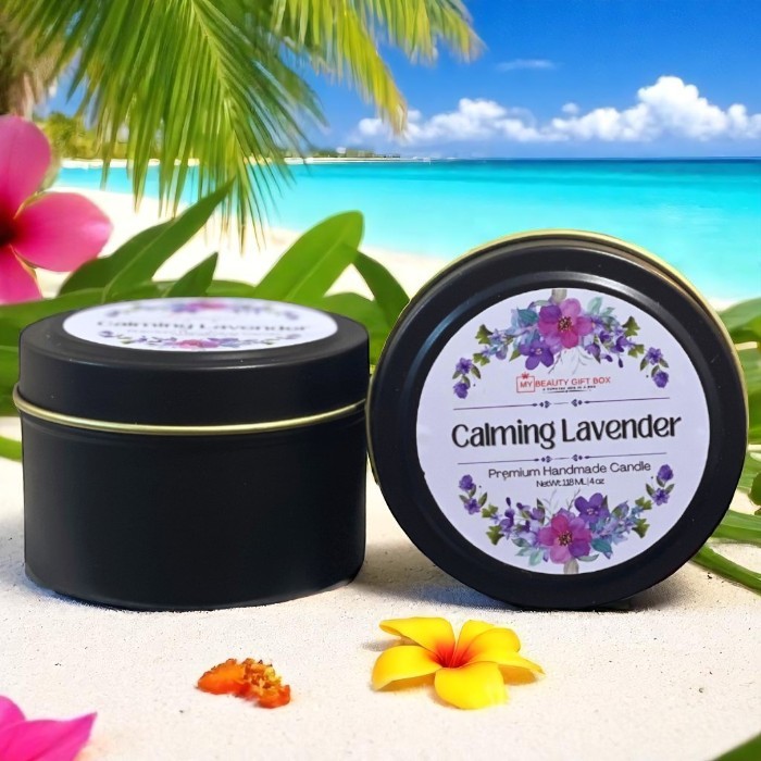 Calming Lavender Scented Handmade Candle Gift 4 oz