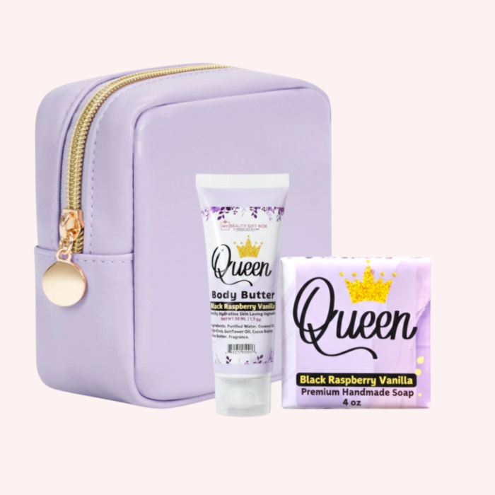 Queen Leather Cosmetic Pouch 3 PCS Gift Set